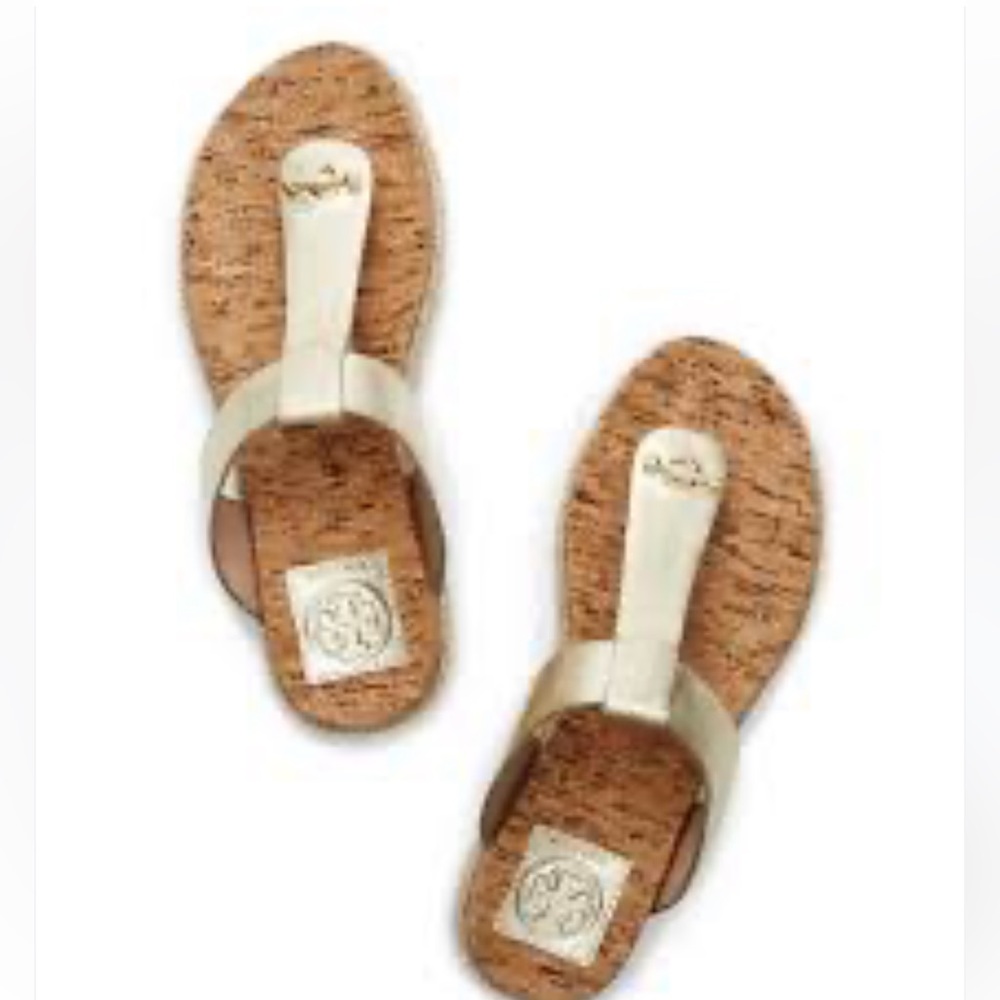 • Tory Burch • Women’s T Strap Birkenstock Style Sandals Gold / Brown 10